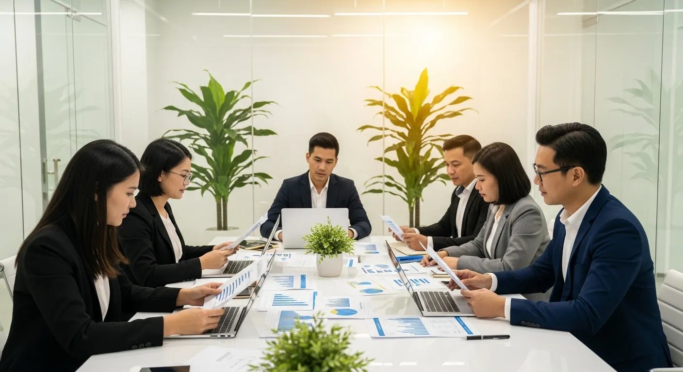 ESG audit team reviewing compliance documents